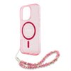 Imagen de FUNDA GUESS IPHONE 16 PRO MAGSAGE CASE GLITTER WITH BEADS STRAP PINK 8272