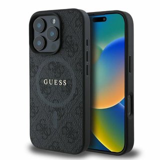Imagen de FUNDA GUESS IPHONE 16 PRO MAGSAFE PU LEATHER CASE COLORED RING AND CLASSIC LOGO BLACK 7224