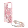 Imagen de FUNDA GUESS IPHONE 16 PRO MAX MAGSAGE CASE FLOWERS WITH BEADS STRAP PINK 8883
