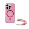 Imagen de FUNDA GUESS IPHONE 16 PRO MAX MAGSAGE CASE GLITTER WITH BEADS STRAP PINK 8289