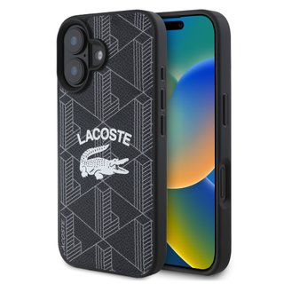 Imagen de FUNDA LACOSTE IPHONE 16 MAGSAFE MONOGRAM VINTAGE LOGO NEGRO 0408