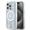 Imagen de FUNDA LACOSTE IPHONE 15 PRO MAX MAGSAFE BLANCO LOGO PLATEADO 0987