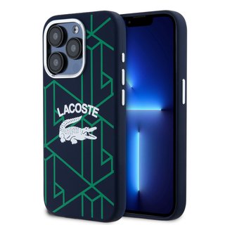 Imagen de FUNDA LACOSTE IPHONE 15 PRO MAX MAGSAFE MICROFIBER VINTAGE LOGO BLUE 8823