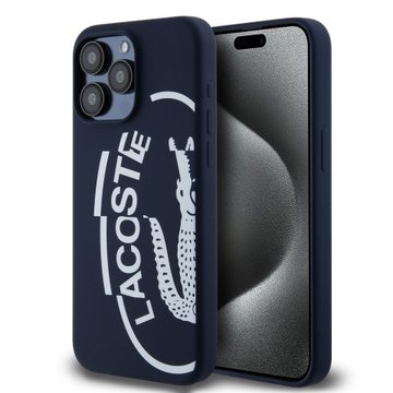 Imagen de FUNDA LACOSTE IPHONE 15 PRO MAX MICROFIBER OVAL LOGO BLUE 7907