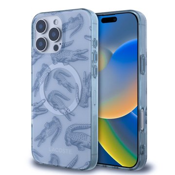 Imagen de FUNDA LACOSTE IPHONE 16 PRO MAX CASE MAGSAFE CROC LIGHT BLUE 1870