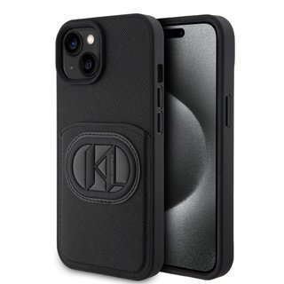 Imagen de FUNDA KARL LAGERFELD IPHONE 15 CARDSLOTS KL PATCH BLACK 7677