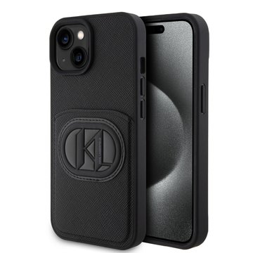Imagen de FUNDA KARL LAGERFELD IPHONE 15 CARDSLOTS KL PATCH BLACK 7677