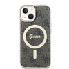 Imagen de FUNDA GUESS IPHONE 15 MAGSAFE LOGO BROWN RING GOLD 4581