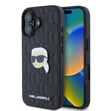 Imagen de FUNDA KARL LAGERFELD IPHONE 16 MONOGRAM PU LEATHER CASE WITH PIN LOGO KARL HEAD 9549