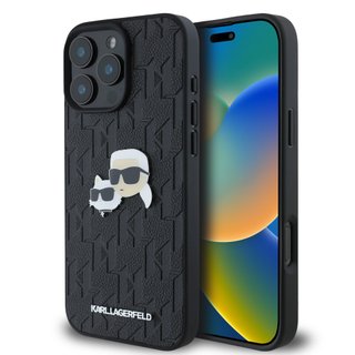 Imagen de FUNDA KARL LAGERFELD IPHONE 16 PRO MAX MONOGRAM PU LEATHER CASE WITH PIN LOGO KARL & CHOUPETTE HEADS 9396