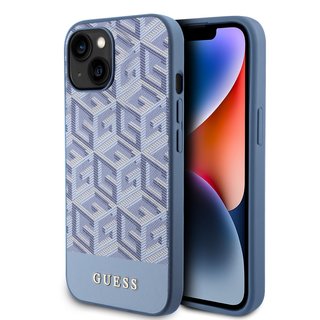 Imagen de FUNDA GUESS IPHONE 14 MAGSAFE CUBE BLUE 6148