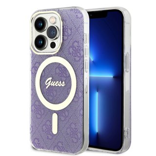 Imagen de FUNDA GUESS IPHONE 14 PRO MAGSAFE PURPLE GOLD 8242