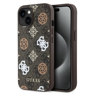 Imagen de FUNDA GUESS IPHONE 15 MAGSAFE PEONY BROWN 3020