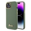 Imagen de FUNDA GUESS IPHONE 15 SILICONE GREEN GOLD 9468