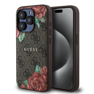 Imagen de FUNDA GUESS IPHONE 15 PRO MAX MAGSAFE FLOWER BROWN 0239