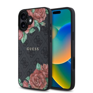 Imagen de FUNDA GUESS IPHONE 16 MAGSAFE FLOWER BLACK 0093