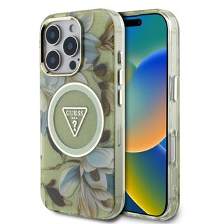 Imagen de FUNDA GUESS IPHONE 16 PRO MAGSAFE FLOWER GREEN 0689