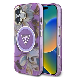 Imagen de FUNDA GUESS IPHONE 16 MAGSAFE FLOWER PURPLE 0962