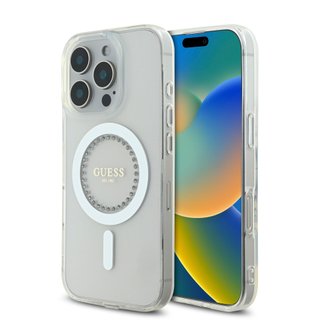 Imagen de FUNDA GUESS IPHONE 16 PRO MAGSAFE RHINESTONE WHITE 5772