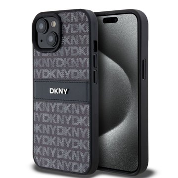 Imagen de FUNDA DKNY IPHONE 15 TEXTURE PATTERN BLACK 0392