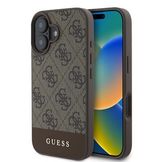 Imagen de FUNDA GUESS IPHONE 16 STRIPE LOGO BROWN 2203
