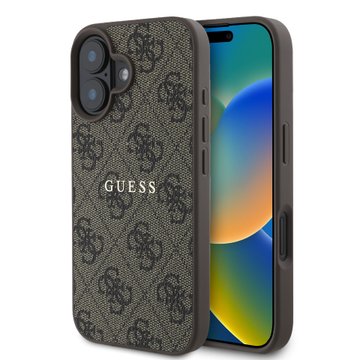 Imagen de FUNDA GUESS IPHONE 16 MAGSAFE LOGO BROWN 0270