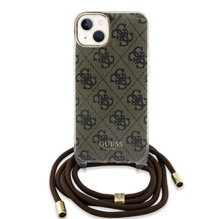 Imagen de FUNDA GUESS IPHONE 14 PRINT CORREA BROWN 8027
