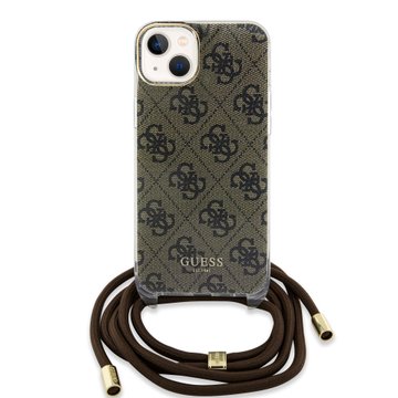 Imagen de FUNDA GUESS IPHONE 14 PRINT CORREA BROWN 8027