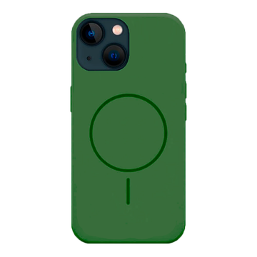 Imagen de PROTECTOR IPHONE 13 14 SILICONA MAGSAFE VERDE MILITAR