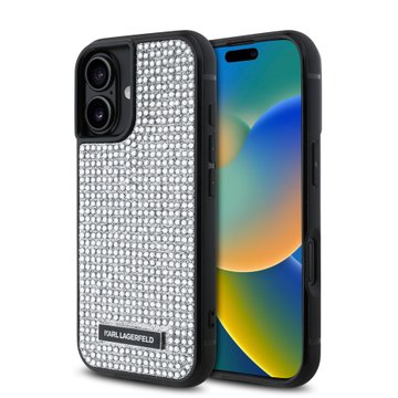 Imagen de FUNDA KARL LAGERFELD IPHONE 16 RHINNESTON SILVER 4436