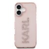 Imagen de FUNDA KARL LAGERFELD IPHONE 16 LOGO RHINNESTON TRANSPARENT PINK 6828