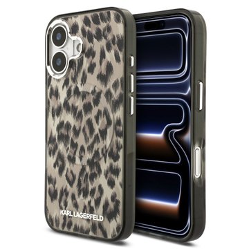 Imagen de FUNDA KARL LAGERFELD IPHONE 17 MAGSAFE LEOPARD LIGHT BROWN 6117