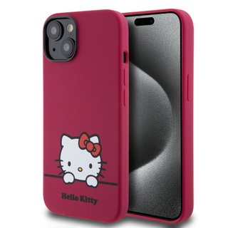 Imagen de FUNDA HELLO KITTY IPHONE 15 SILICON RED 7378