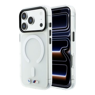Imagen de FUNDA BMW IPHONE 18 PRO MAGSAFE FROSTED METAL LOGO & TRIMS TRANSPARENT 2592