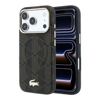 Imagen de FUNDA LACOSTE IPHONE 18 PRO MAX MAGSAFE BLEND EMBOSSED BROWN 5755