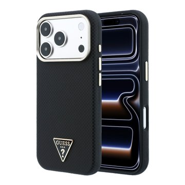 Imagen de FUNDA GUESS IPHONE 18 PRO MAGSAFE KEVLAR TRIANGLE LOGO BLACK 3460