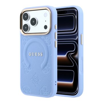 Imagen de FUNDA GUESS IPHONE 18 PRO MAX MAGSAFE SAFFIANO PEONY & RING LIGHT BLUE 4474