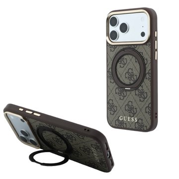 Imagen de FUNDA GUESS IPHONE 18 PRO MAX MAGSAFE RING STAND 360 4G CLASSIC LOGO BROWN 4597