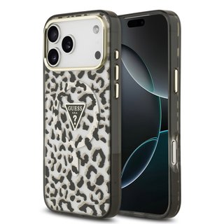 Imagen de FUNDA GUESS IPHONE 18 PRO MAX MAGSAFE LEOPARD GLITTER TRIANGLE LOGO BLACK 5310