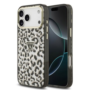 Imagen de FUNDA GUESS IPHONE 18 PRO MAX MAGSAFE LEOPARD GLITTER TRIANGLE LOGO BLACK 5310