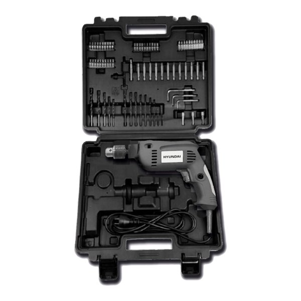 Imagen de Kit Taladro Percutor Hyundai 550W + Valija C/Herramientas 72Pcs