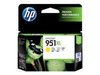 Imagen de HP 951XL - 17 ml - Alto rendimiento - amarillo - original - cartucho de tinta - para Officejet Pro 251, 276, 8100, 8600, 8600 N911, 8610, 8615, 8616, 8620, 8625, 8630, 8640