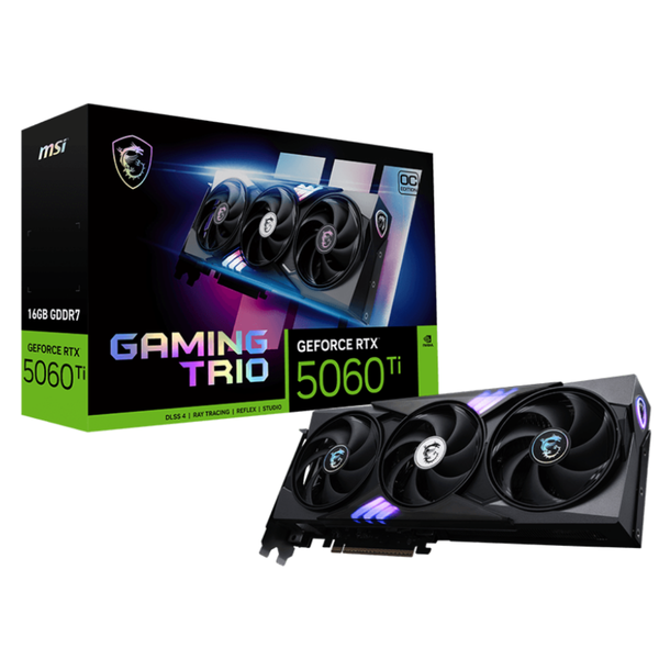 Imagen de MSI GeForce RTX 5060 Ti GAMING TRIO OC 16GB GDDR7 | DLSS 4 | Ray Tracing | PCIe 5.0