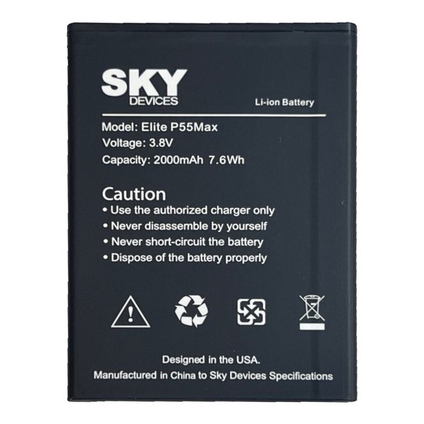 Imagen de Batería Para Repuesto De Cel Sky Elite P55 Max Li-Ion 2000mah