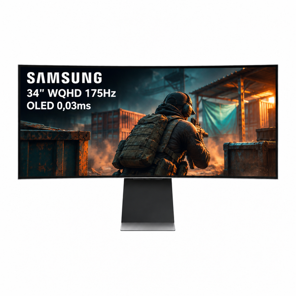 Imagen de Monitor Curvo Gaming Samsung G85SB Oled Ultra WQHD 3440x1440p 34" 175Hz 0.03ms