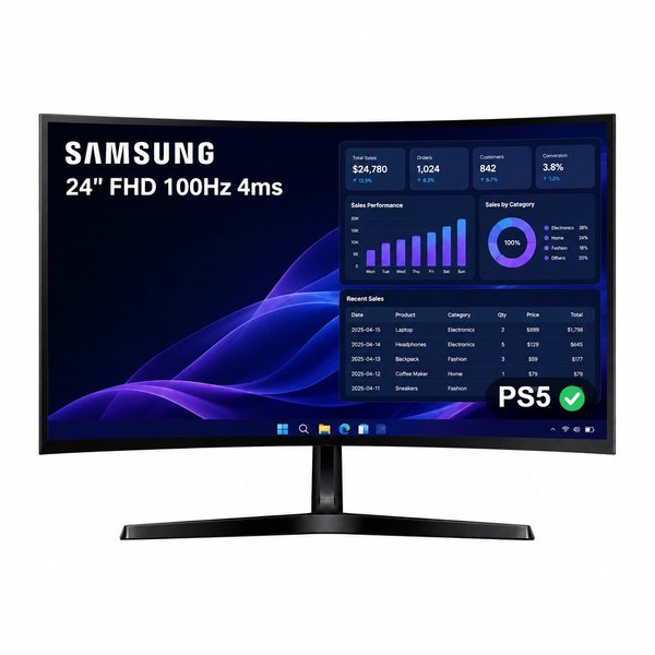 Imagen de Monitor Curvo Samsung 24" Full HD 100Hz 4ms