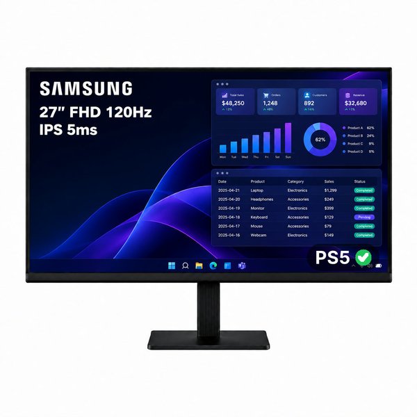 Imagen de Monitor Samsung 27" IPS Full HD 120Hz 5ms