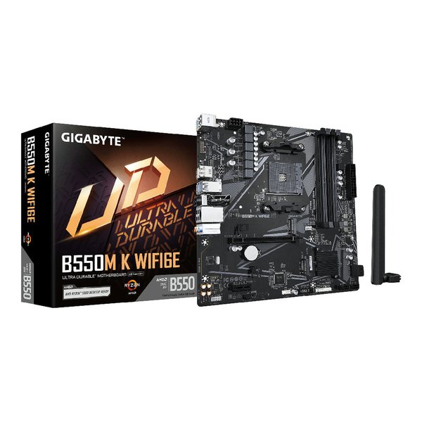 Imagen de Motherboard AMD AM4 DDR4 Gigabyte B550M K WiFi 6E