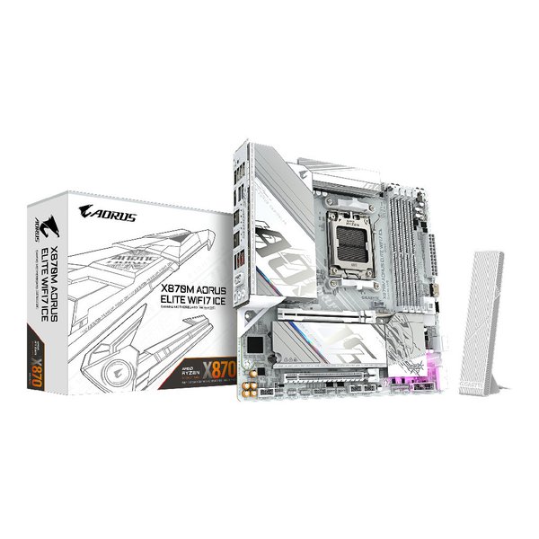 Imagen de Motherboard AMD AM5 Gigabyte Aorus X870M Elite WiFi7 Ice