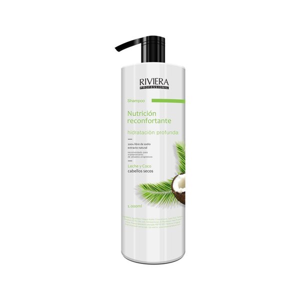 Imagen de Shampoo Sin Sal Riviera Leche Y Coco Para Cabello Seco 1L